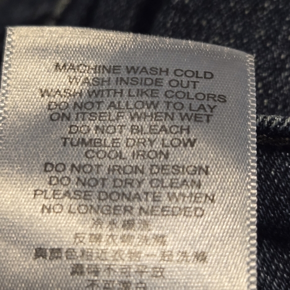 LEVI'S 511 Slim Fit Dark Wash Denim Jeans Size 12 26x26 Black Details - Picture 13 of 13